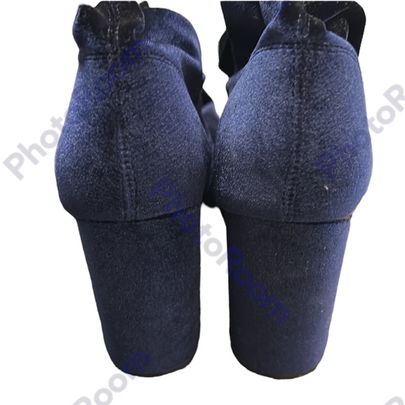 Steve Madden NORRI-V Blue Velvet Over The Knee High Heel Boots - Picture 4 of 5